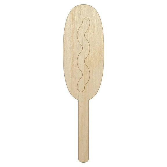Corn Dog Wood Shape Unfinished Piece Cutout Craft DIY Projects - 4.70 Inch Size - 1/8 Inch Thick