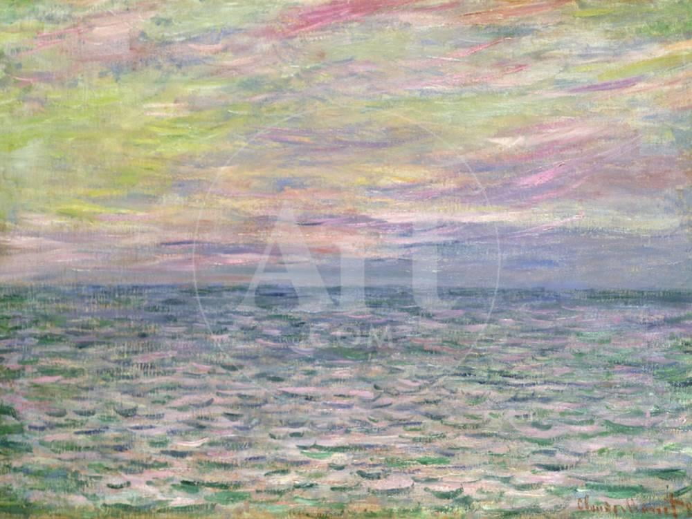 On the High Seas, Sunset at Pourville; Coucher De Soleil a Pourville, Pleine Mer, 1882 Impressionism Coastal Seascape Ocean Landscape Art Print Wall Art by Claude Monet Sold by Art.Com