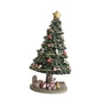 thumbnail image 4 of Adorno de caja de música para árbol de Navidad, estatua de resina, decoración de estatuilla coleccionable para vacaciones en la mesa interior del hoga, 4 of 9