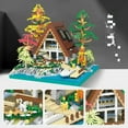 thumbnail image 3 of Lake Island wooden house building blocks, creative wooden house miniature building block toys, collectible building block toys (2,688 pieces), 3 of 8