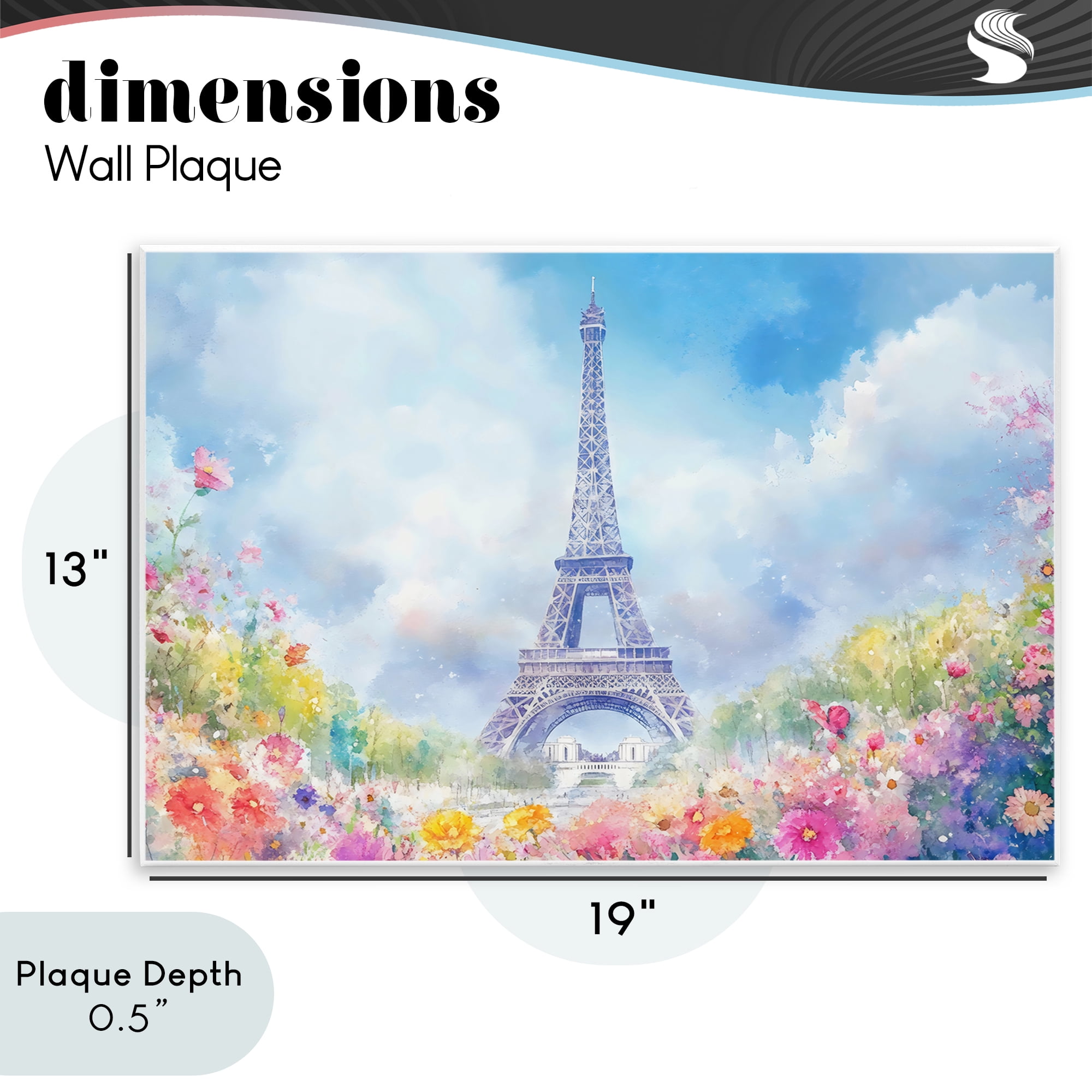 Stupell Industries Rainbow Spring at Eiffel Tower Wall Plaque Art, design by Creative Studio