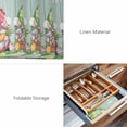 thumbnail image 6 of Placemats Set of 6, Easter Bunny Gnomes Woven Placemat, Linen Place Mats for Kitchen/Dining Tables, Spring Easter Eggs Floral Teal Wood Washable Table Mats for Party, 6 of 8