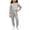 Q324 Gray, variant on Mifsaly Girls 2 Piece Outfit Set Solid Crew Neck Long Sleeve Top and High Waist Elastic Jogger Pants