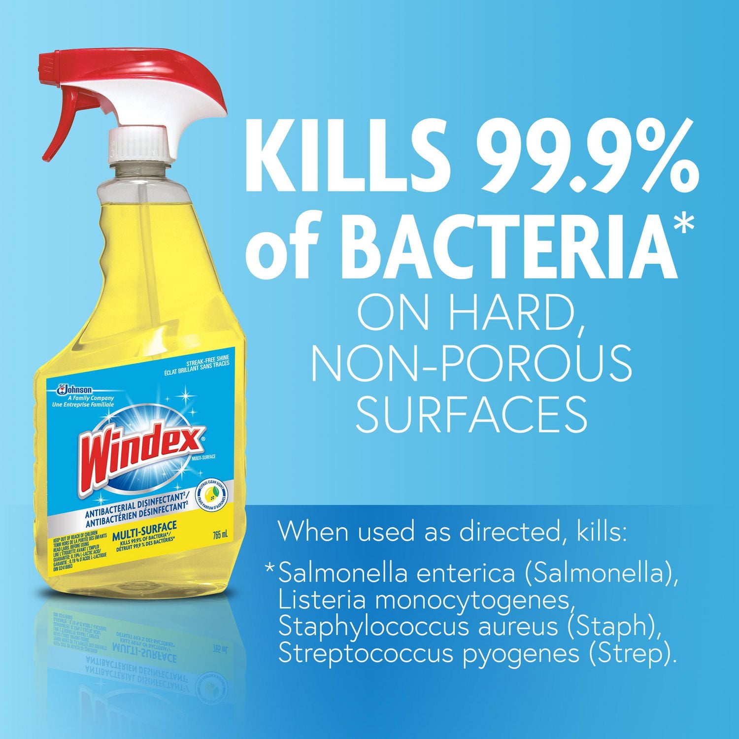 Windex Multi Surface Nettoyant Antibactérien Désinfectant