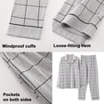 thumbnail image 5 of CHAOJISHE Men's Sleepwear Mens Long Sleeve Pajama Set Sleepwear Comfy Loungewear Lightweight Button Down Nightwear with Pants color GRAY，size：L, 5 of 9