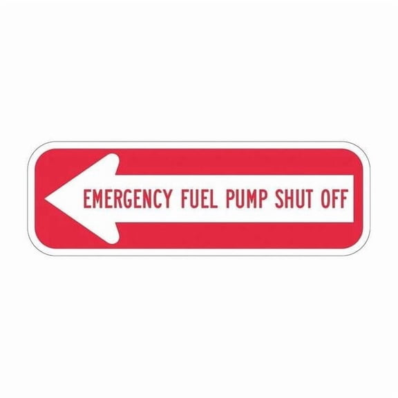 Lyle Rflctv Fuel Shut Off Sign,6x18in,Alum T1-1763-EG_18x6