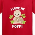 thumbnail image 4 of Inktastic Cute Sloth I Love My Poppi with Green Leaves Youth T-Shirt, 4 of 5