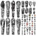 thumbnail image 1 of Tatuajes temporales Metuu, 46 hojas impermeables para todo el brazo, 1 of 6