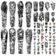 thumbnail image 1 of Tatuajes temporales Metuu, 46 hojas impermeables para todo el brazo, 1 of 6
