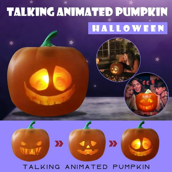 AMERTEER Halloween Decorations With Built-In Projector & Speaker Orange