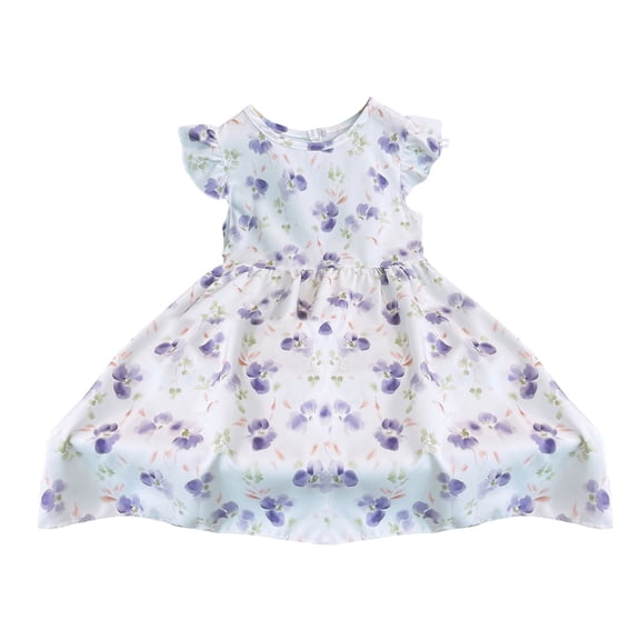 XXWXYD Toddler Girls Baby Tutu Tulle Dress Ruffl𝖾d Sleeve Embroidered 𝖥loral Princess Par𝗍y Dresses Summer Clothes 2-7 Years Kids Cute Formal Occasion Festive Dress