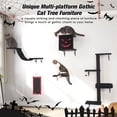 thumbnail image 3 of Cat Hammock Wooden Wall-Mounted Shelves Cat Climber Set of 5, Floating Cat Perches, Hanging Cat Beds for Sleeping/Playing/Climbing-Modern Cat Bed & Furniture for Large Cats Or , Gothic, 3 of 9