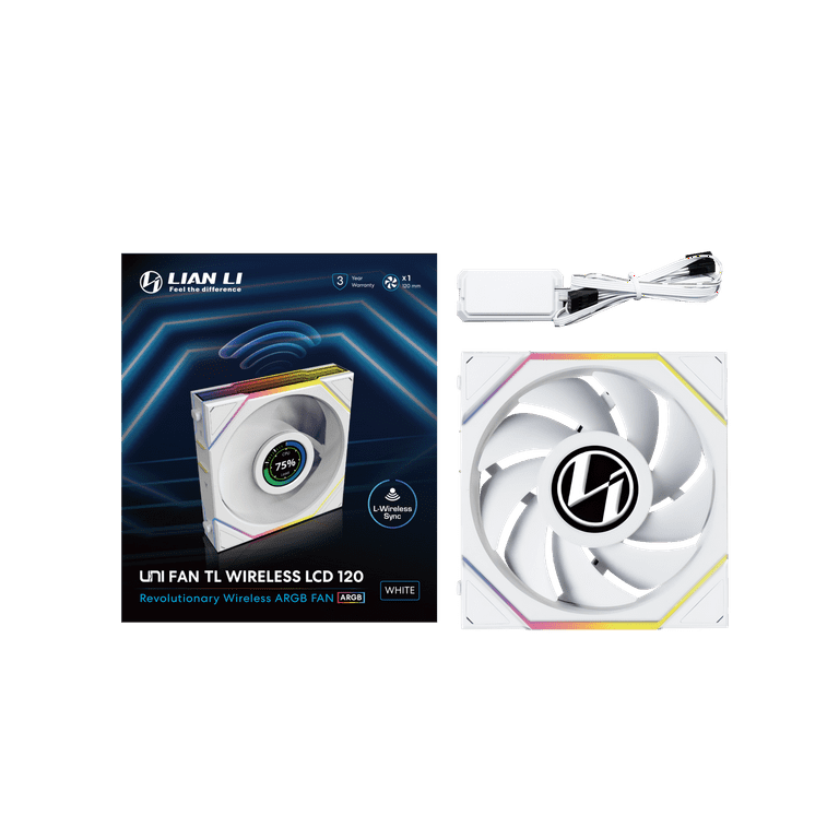 PC用ファン・クーラー Lian Li UNIFAN TL WIRELESS LCD 120 White Lian-Li UNI FAN TL Wireless 1.6