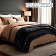 thumbnail image 4 of Bare Home Shaggy Blanket - 90" x 108" - Ultra Soft Fleece - King, Black, 4 of 8