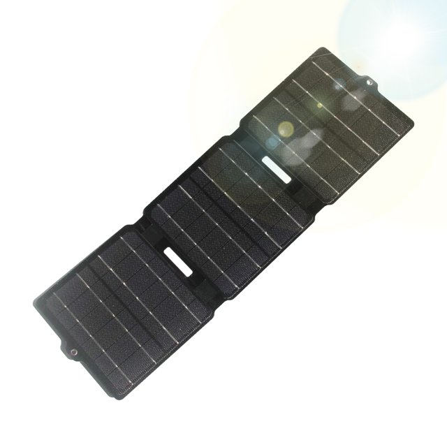 Yeacher 15W Foldable Solar Charger With Dual USB Port Portable Solar Panel Waterproof Compact Solar Power Phone Charger For Tablet Laptop Cellphones Camping Hiking Travel