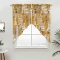 thumbnail image 4 of Orange City Swag Curtain Valance for Window 2 Panels Retro Modern Abstract Orange Architecture Rod Pocket Small Window Swag Valances for Kitchen Bedroom Bathroom 28" W x 36" L, 4 of 9