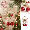 thumbnail image 2 of Christmas Door Decorations with Rustic Jute Frame, Greenery, and Classic Bow, Vintage Christmas Wall Decor Featuring A Festive Christmas Tree Star Silhouette for Christmas Home, 2 of 4