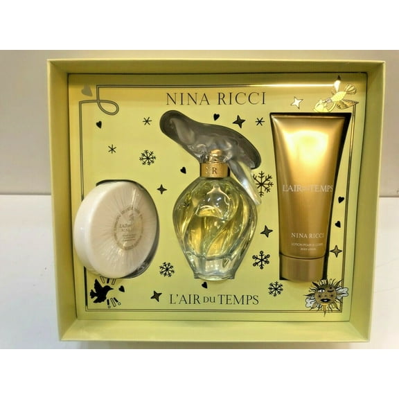L'air du Temps By Nina Ricci For Women Set: EDT Body Soap BL (3.4oz 3.5oz 3.4oz) NEW