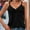 Black, variant on QUINDOS Tank Tops for Women under $5 Black Summer Basic Fashion Sleeveless Color V-Neck Blouse Womens Camisoles