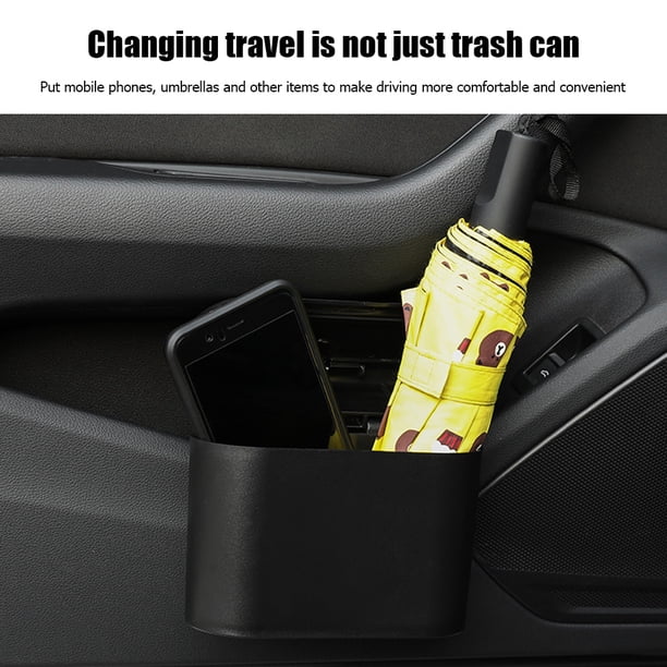 Bote De Basura Cubo de basura Universal para coche, tapa abatible, accesorios para guardar y ordenar