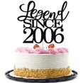 thumbnail image 1 of Migeaks Legend Since 2006 Decoración Para Tarta De 18 Cumpleaños, Decoración Para Tarta De Feliz Cumpleaños, Hombres Y Mujeres Animan A 18 Años, Decoración Para Tarta Hecha A Mano Con Purpurina Negra, 1 of 5