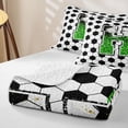 thumbnail image 4 of Erosebridal Personalized Initial H Soccer Print Twin Quilt Set for Boys Girls,Teens Green Glitter Print Twin Coverlet Set, 4 of 7