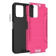 thumbnail image 3 of Designed for Boost Mobile Celero SC 5G (2024) Hybrid Dual Layer Slim Defender Armor Metallic Brush Texture Shockproof Hard PC + TPU Rubber Phone Case Cover [Hot Pink], 3 of 9