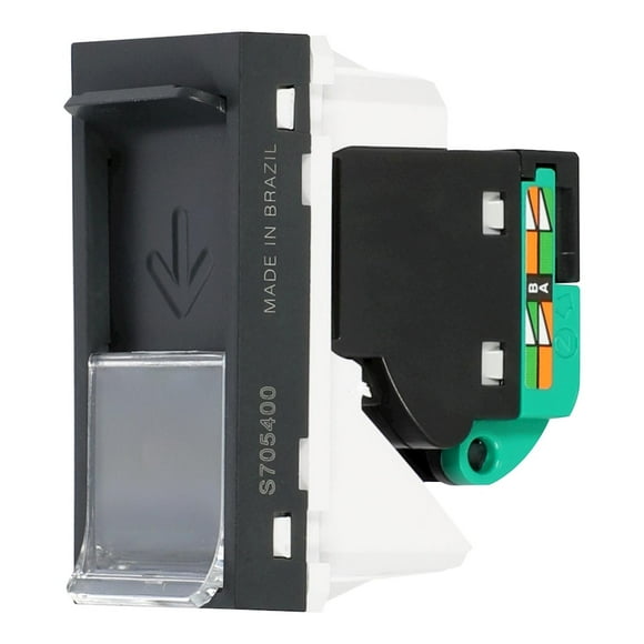 Toma Rj45 8 Hilos Cat 5E Orion Schneider Negro Grafito