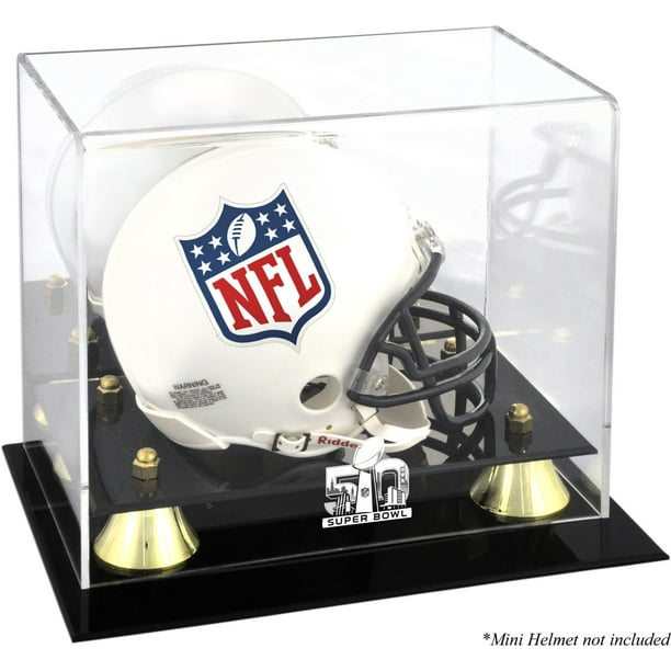 Super Bowl 50 Golden Classic Mini Helmet Logo Display Case
