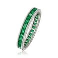 thumbnail image 3 of Ross-Simons 1.40 ct. t.w. Simulated Emerald Eternity Band in Sterling Silver, Women's, Adult, 3 of 6