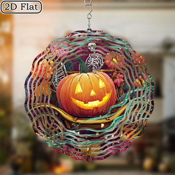 Vibrant Halloween-themed Wind Spinners Hanging ornaments Rotating Hanging Wind Spinner for Outdoor Indoor Decorations Perfect for Thanksgiving Christmas Halloween Creative Gifts Parties, and H
