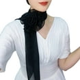 thumbnail image 2 of Limorve Long Scarf,Chiffon Satin Long Scarf Chiffon Shawl Daily Wear Black, 2 of 8