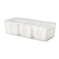 thumbnail image 3 of CoudarTitie Divided Serving Tray Refrigerator Organizer Bin with Lid, Food Storage Container White, 3 of 9
