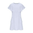 thumbnail image 4 of Gspmoly Robes Décontractées pour Femmes, Robe Décontractée Unie à Col Châle et Col Rond pour Femmes, Robes de Travail pour Femmes Articles en Liquidation, 4 of 6