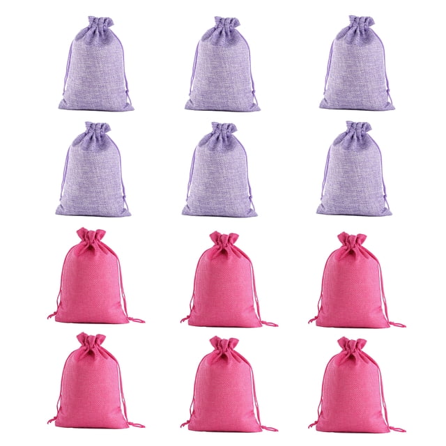 Dinheiro Paquete de 12 Bolsas para Regalos de Fiesta - Mini Bolsas de Lona con Cordón para Regalos, Cumpleaños de Niños, Fiestas, 13 * 18 cm