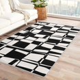 thumbnail image 1 of Geometry Rugs for Living Room Bedroom - Black and White Rug 4x5 - Geo Carpet for Home Decor - Washable Non Slip Patterned Indoor Large Area Rug - Soft & Low Pile (ZJ&527), 1 of 7