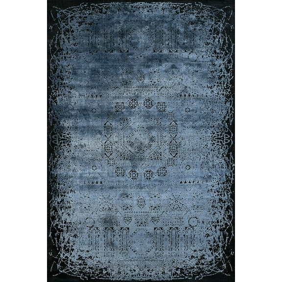 Navy Oriental Area Rugs for Living Room Washable Rugs Boho Moroccan Area Rug Soft Neutral Geometric Bohemian Carpet Distressed Indoor Rug for Bedroom Dining Room Office Foldable Nonslip Rug
