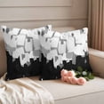 thumbnail image 3 of Pack of 2 Outdoor Pillow Covers,Waterproof Black White Throw Pillow Covers,Abstract Graffiti Paint Country Retro Tribal Decorative Pillowcases Cushion Covers Couch Pillow Sham Protector 16x16 Inch, 3 of 8