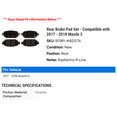 thumbnail image 2 of Rear Brake Pad Set - Compatible with 2017 - 2018 Mazda 3, 2 of 2