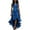 Blue, variant on Women's Solid Color V-Neck Sleeveless Irregular Hem Dress, Fall Winter Layering Slip Dress, Flowy A-Line Evening Gown,XL