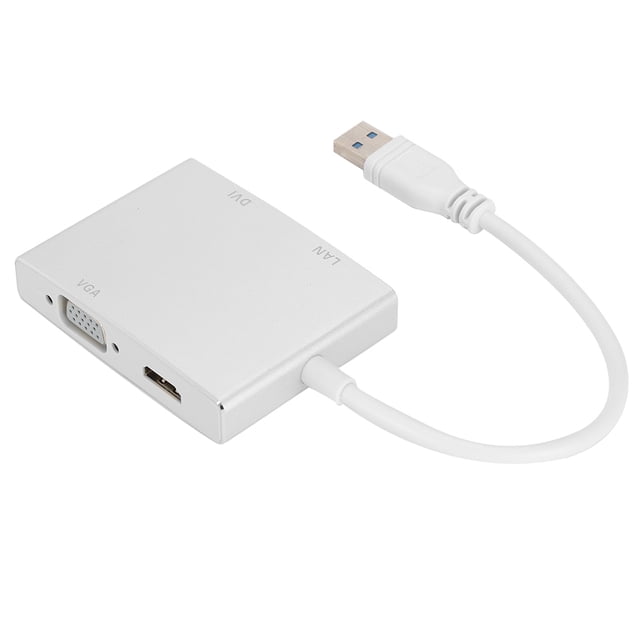 Convertidor HDMI, 4 en 1 USB3.0 Adaptador de EE. UU. Hub Adaptador VGADVIHDMILAN de EE. UU. Instalación sin esfuerzo