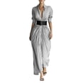 thumbnail image 2 of Blmnix Work Dresses Dresses for Women 2026 Fit & Flare Semi Formal Petticoat Elbow-Length Maxi Henley Belted Summer Dresses,XXXL, 2 of 6