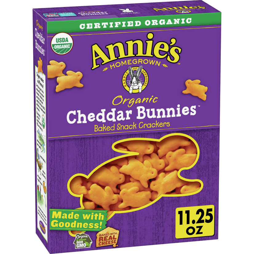 Photo 1 of Annie's Baked Snack Crackers, Organic, Cheddar Bunnies - 11.25 oz