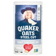 Quaker Steel Cut Traditional Oats, Cook on Stove or Microwave, 30 oz Canister
