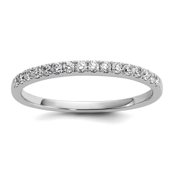 14k White Gold 1/4 Carat Diamond Wedding Band Size 7.00 Wedding Band for Women and Men