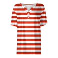 thumbnail image 5 of WEANT Women's Spring Tops and Blouses Womens Button Down Neck Blouses Dressy Casual Short Sleeve Graphic Print Oversized Tshirts for Women Clothes for Women 2024 Red 2XL, 5 of 5