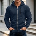 thumbnail image 4 of hoksml Men's Full Zip Up Hoodie Jacket Multi Pockets Casual Outerwear for Daily Wear Fall Work Travel Comfort, 4 of 8