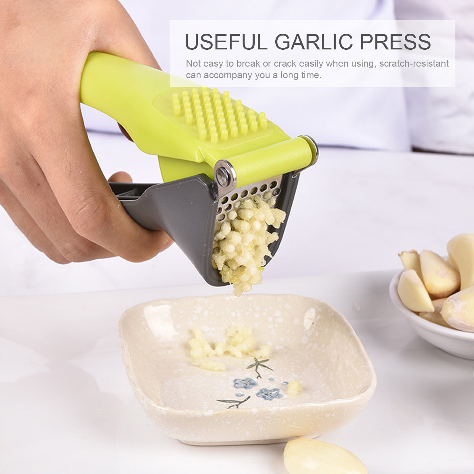  KITEXPERT Garlic Press, Premium Garlic Mincer with Ergonomic  Grip Handle, Professional Garlic Presser Crusher and Peeler Set, Sturdy  Ginger Press for Nuts & Seeds, Easy to Clean and Dishwasher Safe: Home