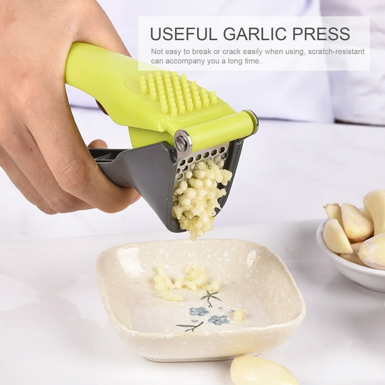 1pc Colorful Stainless Steel Garlic Press and Ginger Cutter - Easy to Use  and Durable Kitchen Tool for Grinding, Grating, and Planing
