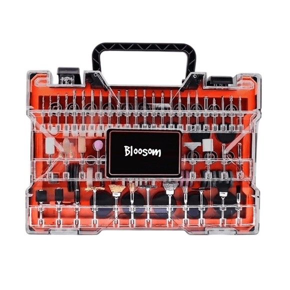 Kit 480 Pzas Accesorios Para Mini Taladro Bloosom Mototool Negro con Anaranjado